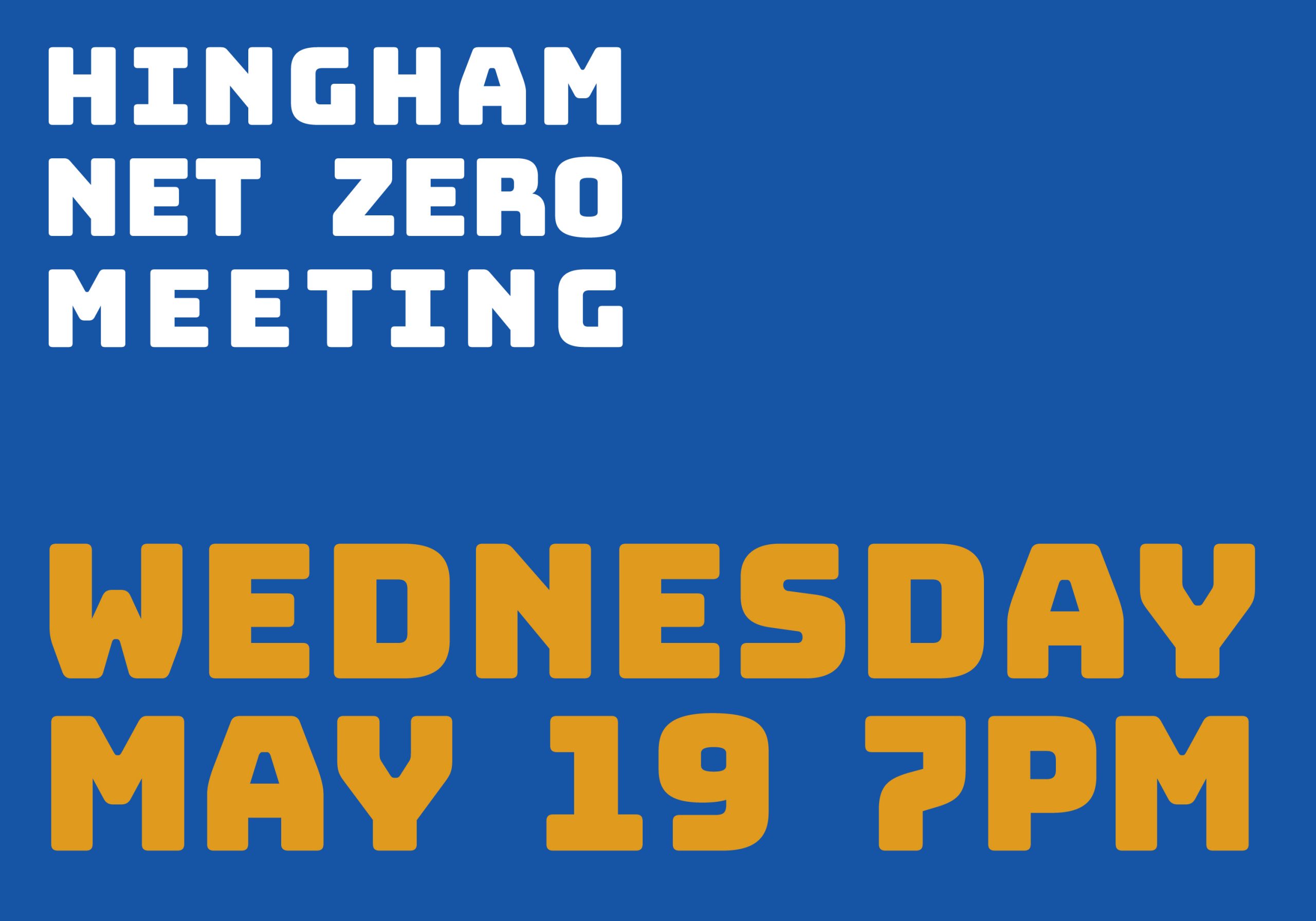 HNZ Meeting Wednesday May 19 at 7pm